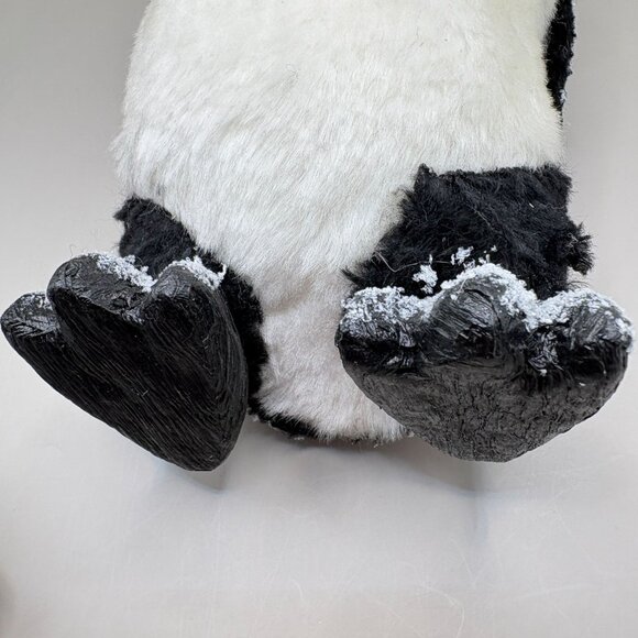 Glittery Penguin Christmas Figurine Silver Bow Tie - Picture 7 of 8